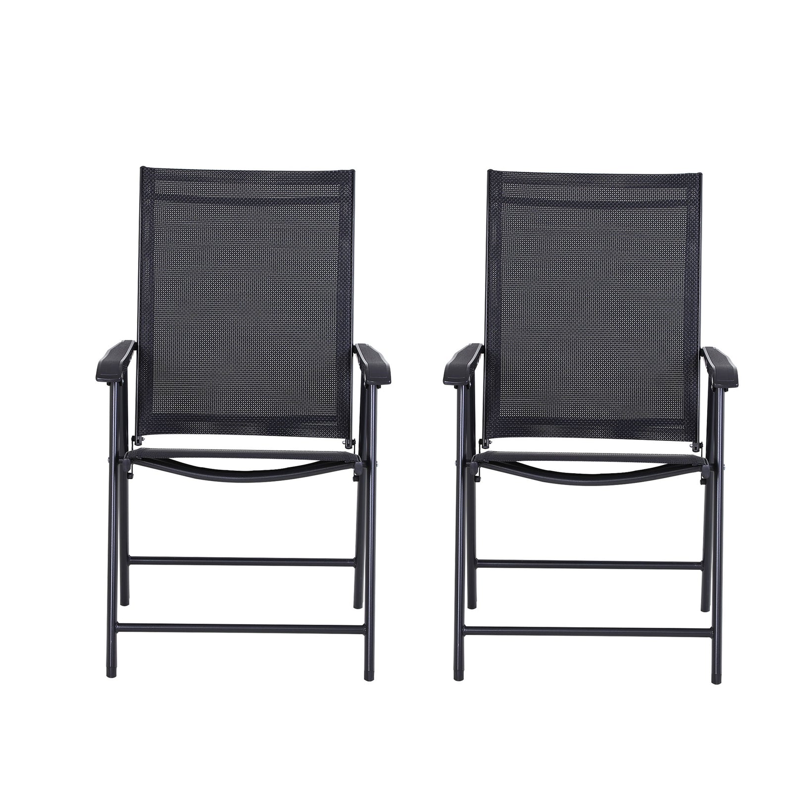 Garden Armchairs Patio Folding Modern Furniture | Set of 2 | Black