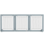 Pawhut Foldable Wooden Pet Gate W/ 3 Panels 2 Support Feet For Small Dogs
