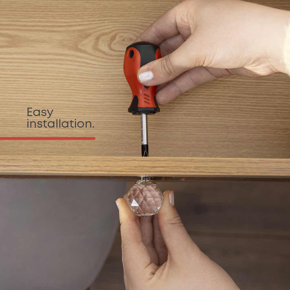 Fineway 10 Pack Crystal Drawer Handles Glass Knobs Cabinet Wardrobe Furniture