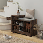 Upholstered Entryway Shoe Bench With Storage Drawer | One Size | Brown