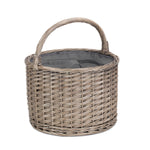 Round Grey Chiller Picnic Wicker Basket