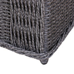 4-seater Rattan Sofa Set Table Chair Bench Grey