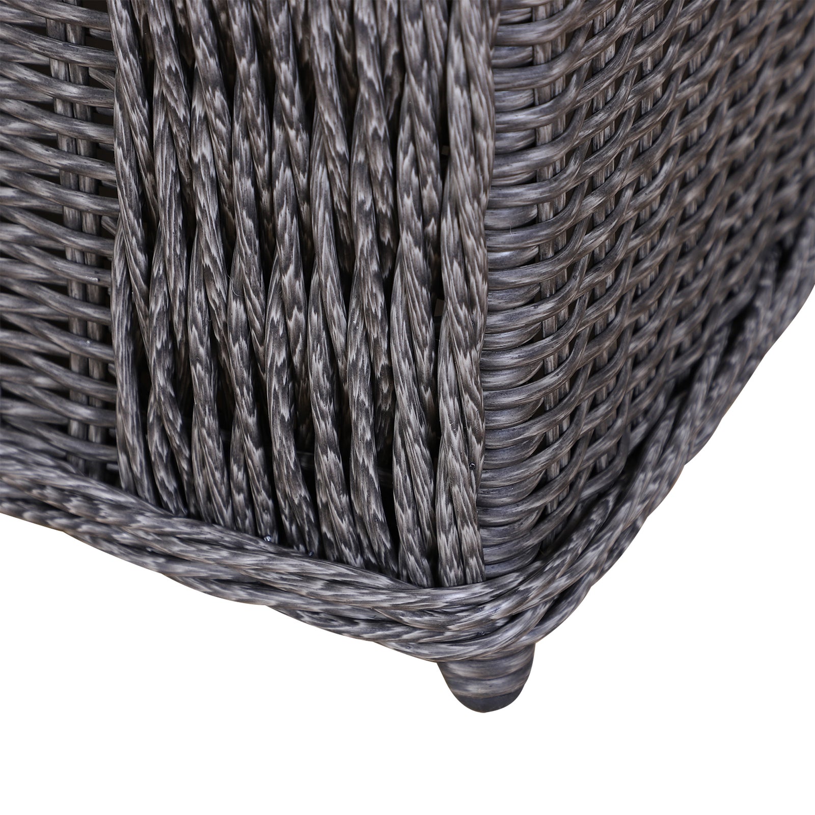 4-seater Rattan Sofa Set Table Chair Bench Grey