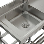 100cm W X 50cm D X 89.5cm H Bathroomdeco Stainless Steel One Compartment Sink With Shelves