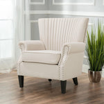 Breeins Vertical Channel Tufted Armchair With Nailhead Trim