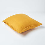 Cotton Rajput Ribbed Cushion Cover | 45cm x 45cm | Mustard