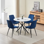 Stylish Seattle Dining Table Set With 4 Amelia Velvet Chairs | Blue
