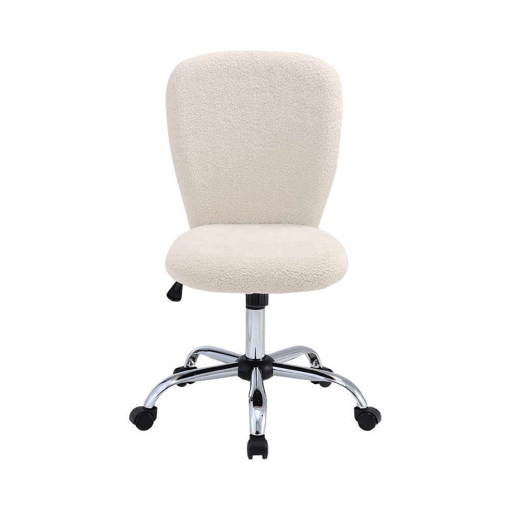 Super Comfy Plush Office Chair With Wheels No Arms