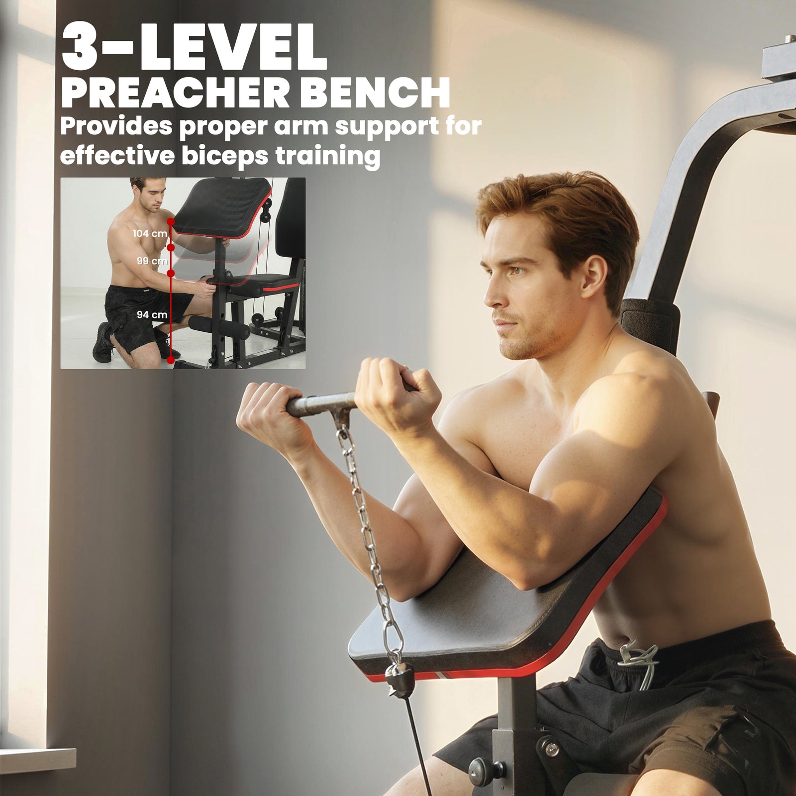 SPORTNOW Home Gym Smith Machine With 65kg Weight Stack