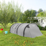Outsunny 3-4 Man Tunnel Tent, 3000mm Waterproof, Large Family