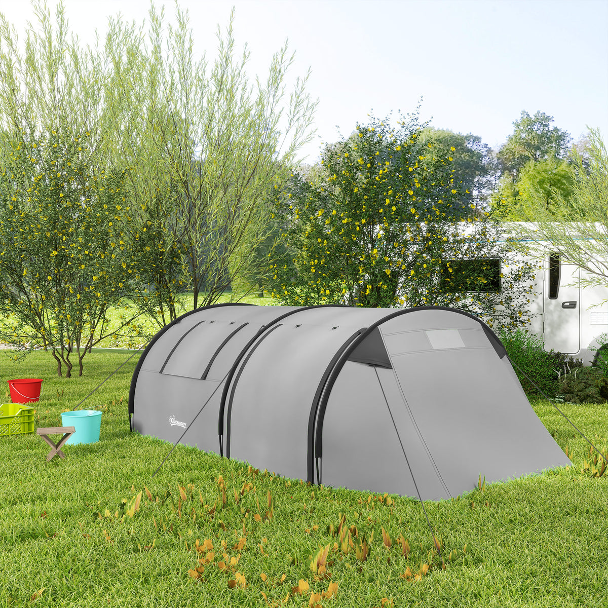 3-4 Man Tunnel Tent, 3000mm Waterproof, Large Family