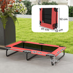 Pawhut Raised Dog Bed With Breathable Mesh For Large Dogs, Red