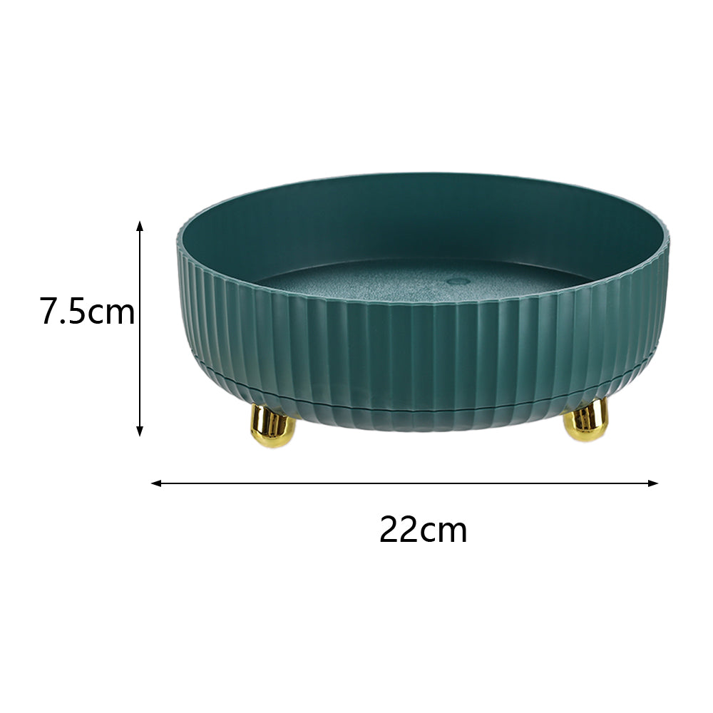 Rotating Round Spice Storage Rack Tray Turntable Kitchen Organizer | Small | Green