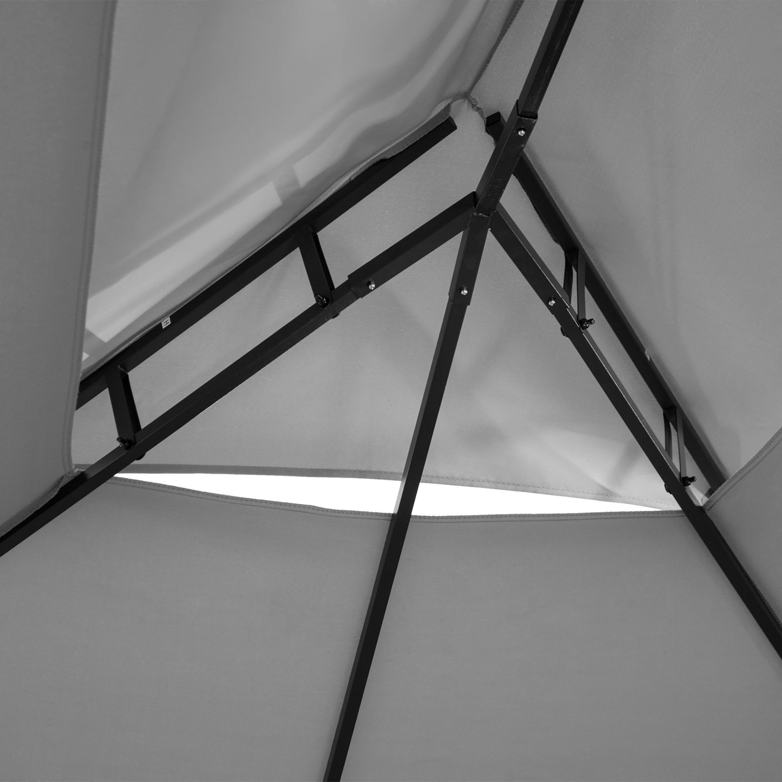 4m X 3(m) Outdoor 2-tier Steel Frame Gazebo W/ Curtains | Dark Gray