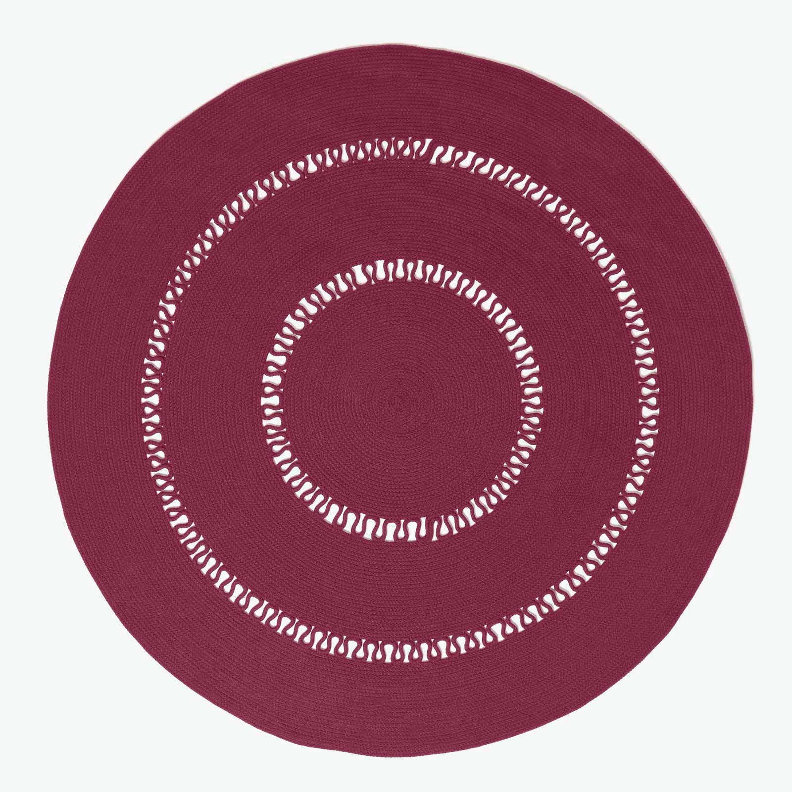 Crochet Braided Round Rug | 120cm | Plum