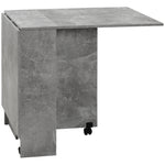 Mobile Drop Leaf Dining Table Folding Desk W/ Wheels Shelves