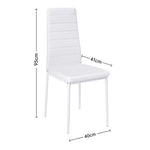 Set Of 2 Modern Faux Leather Armless High Back Dining Chairs | Set of 2 | White