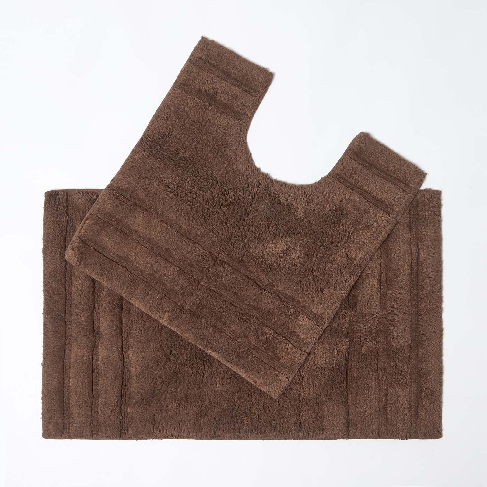 Spa Supreme Luxury Bath Mat | Bath  Pedestal Set | Chocolate