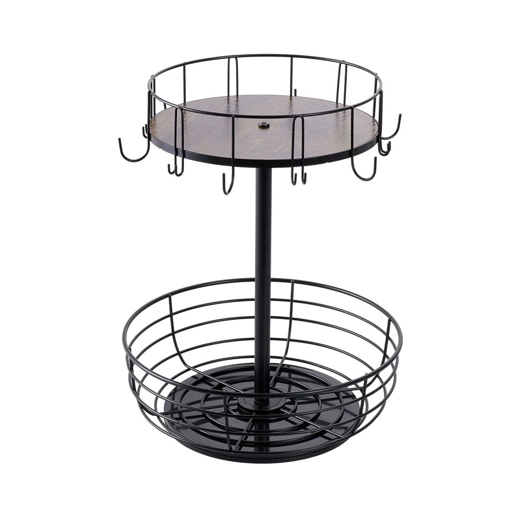 2-tier Multifunction Rotation Countertop Organizer Storage Rack