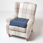 Cotton Armchair Booster Cushion | 50cm x 50cm | Navy Blue