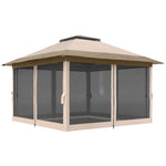 3.6x3.6m Pop Up Gazebo, Mesh Sides, Upf50+ | Beige