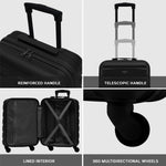 55x40x20cm Lightweight Luggage Hard Shell Cabin Suitcase 60+ Airlines Approved - Carry On Case - 4 Wheels | 55 x 40 x 20cm | Black
