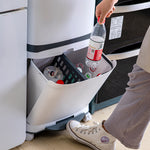 48l Double-layer Step-on Rubbish Bin With Odour Seal And Removable Liner, White