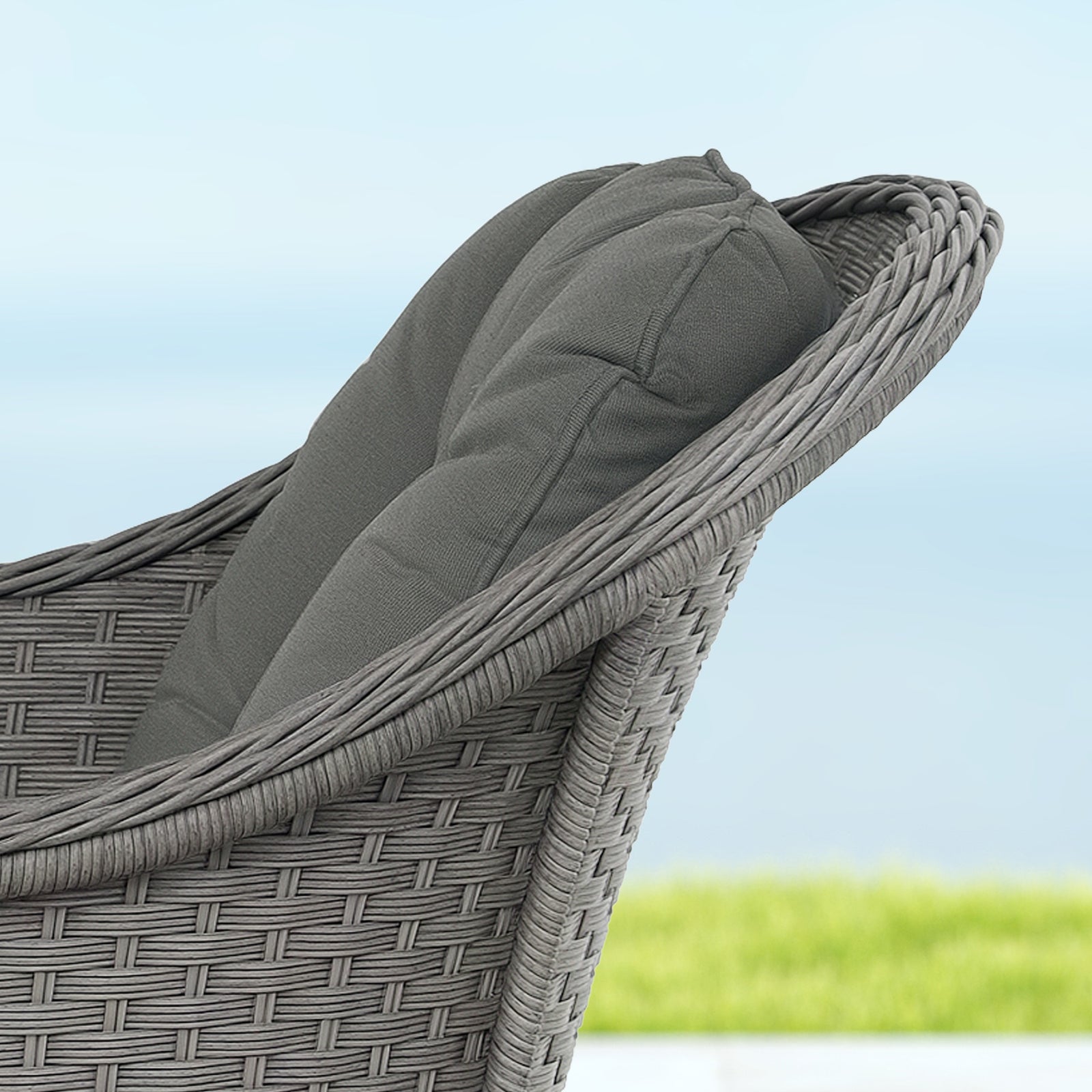 4 Pcs Rattan Garden Furniture, Padded Conversation Sofa Set