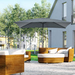 3x2m Patio Umbrella Canopy Tilt Crank | Dark Gray