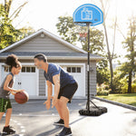 Adjustable Basketball Hoop, Pe Backboard, Portable | Blue