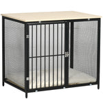 Dog Crate End Table W/ Cushion, Front Door - Ak Color