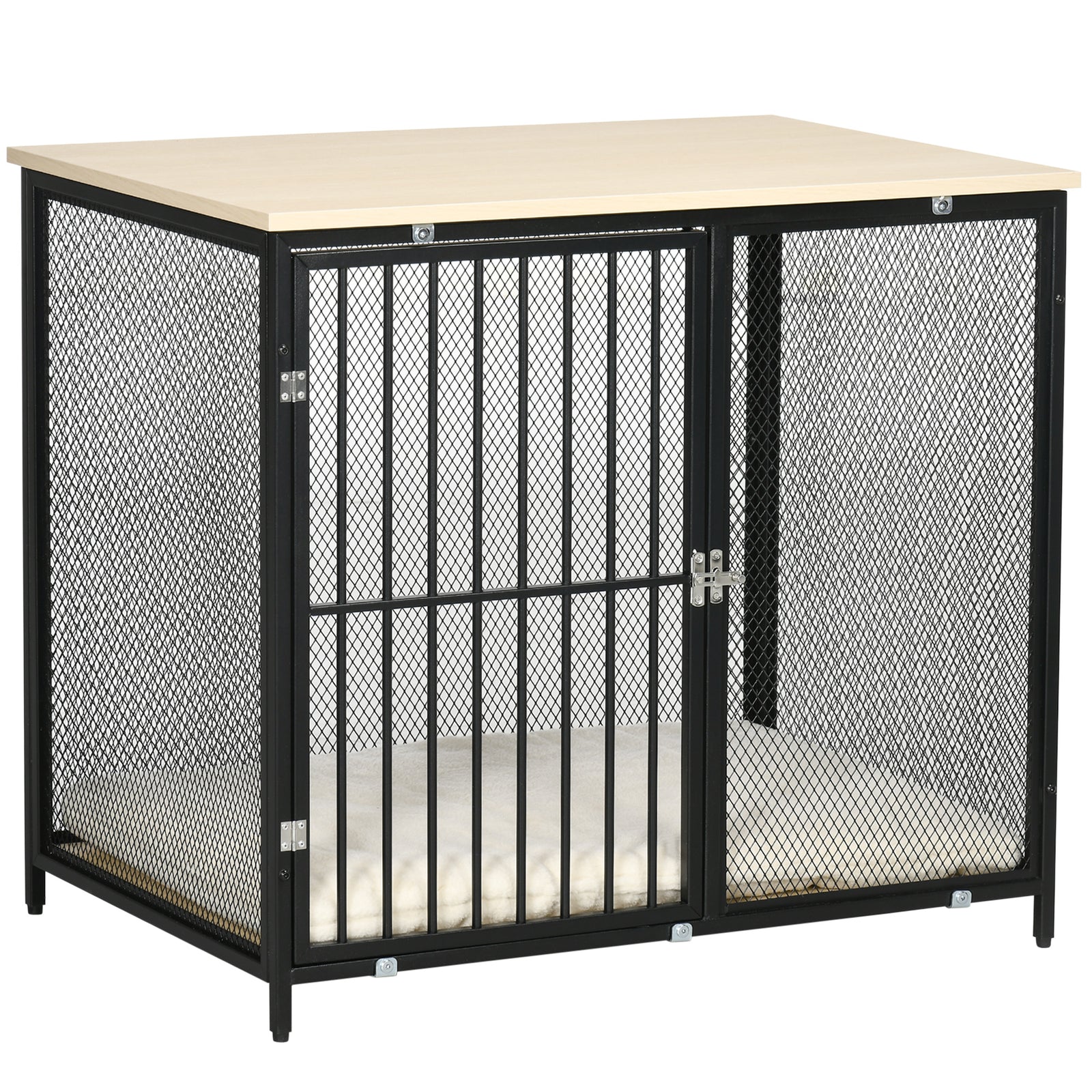 Dog Crate End Table W/ Cushion, Front Door - Ak Color