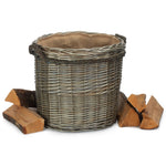 Antique Wash Round Storage Log Basket | Small | Brown