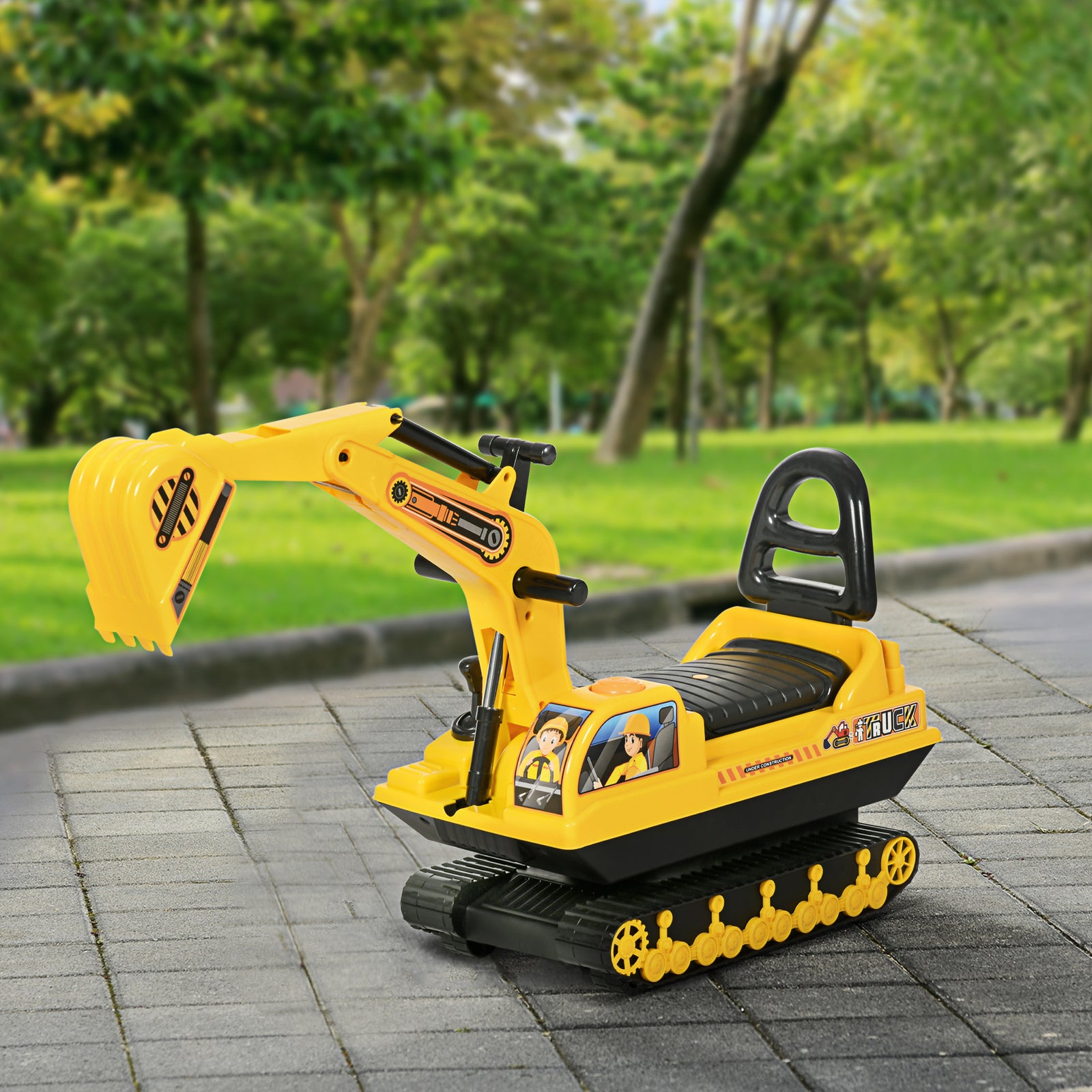 Ride On Excavator Toy Tractors Digger Movable Walker Construction Truck