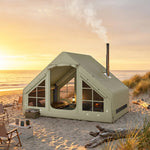 Inflatable Camping Tent With Pump, 2-4 Person Glamping Tent | Green