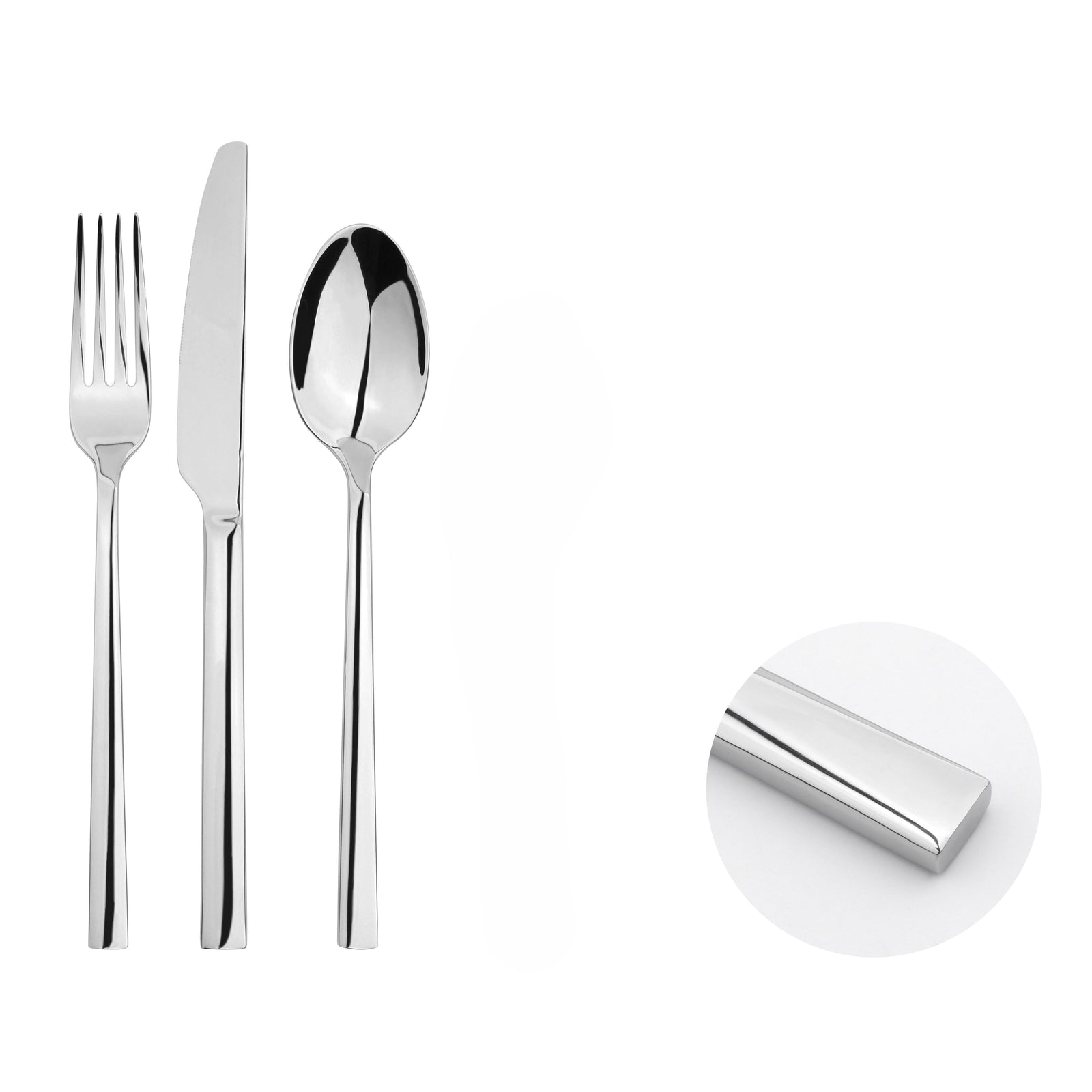 Cutlery Sets Stainless Steel 18/8 Forks Spoons Catering Flat | Set-of-12 | Silver