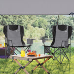 Set Of 2 Folding Camping Chairs With Cooler Bag