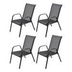 Stackable Garden Chairs,weather-resistant Outdoor Patio Bistro Seating | 4 Person | Black