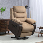 Power Lift Recliner Chair With Remote Control 2 Side Pockets | One Size | Brown