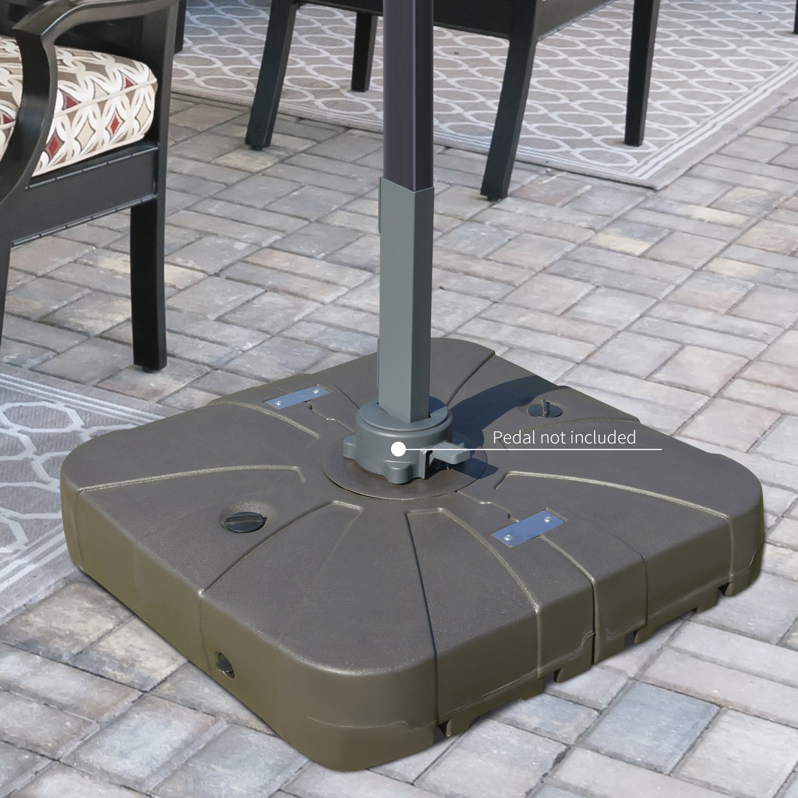 Square Cantilever Parasol Base Filled W/ Wheels