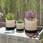 Outsunny Plant Pots Handwoven Cotton Set Of 3 White