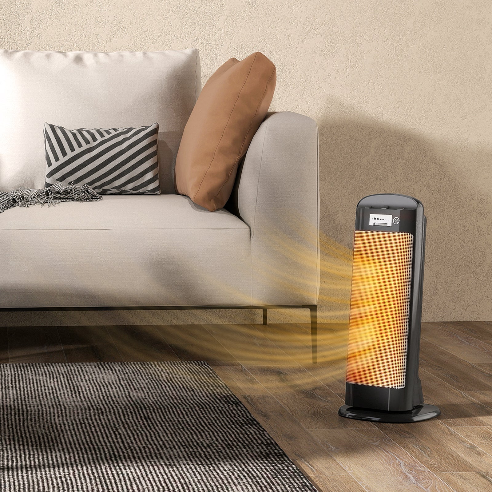 HOMCOM 2000w Fan Space Heater With 4 Modes, Adjustable Thermostat, Black