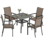 5 Pieces Outdoor Dining Set For 4, Patio Furniture Set | Khaki