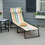 Foldable Beach Chaise Lounge 4 Adjustable Positions | Set of 1 | Multi Colour