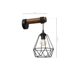 Acero Wall Lamp 1xe27 This Hand Made Industrial Style Lamp Is Hand Made From Sleek Black Steel And Natural Dark Wood