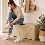 Storage Trunk For Living Room, With Safety Hinges, 100cm | Natural