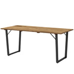 175x80cm Fir Wood Table, Slatted Top, Brown