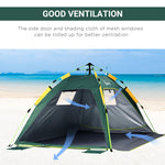 2 Man Pop-up Beach Tent Sun Shade Shelter Hut W/windows,door | Green