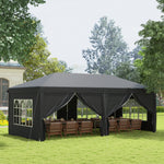 3 X 6 M Pop Up Gazebo With Sides And Windows | Black