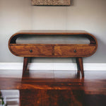 Solid Wood Chestnut Circular Tv Stand